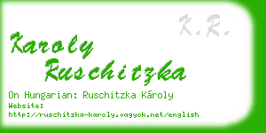 karoly ruschitzka business card